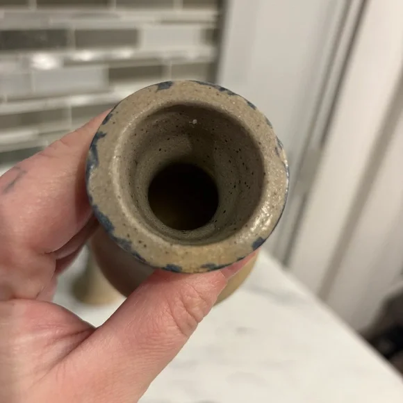 Vintage Beaumont Brothers Pottery Candle Sticks & Bowl Salt Glazed Stoneware - Picture 16 of 16